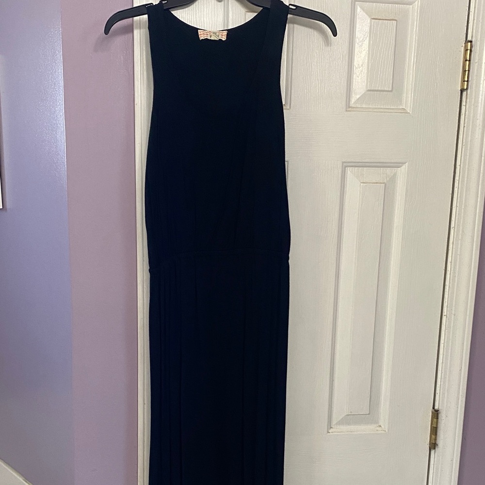 Elegant Navy Black Sleeveless Dress